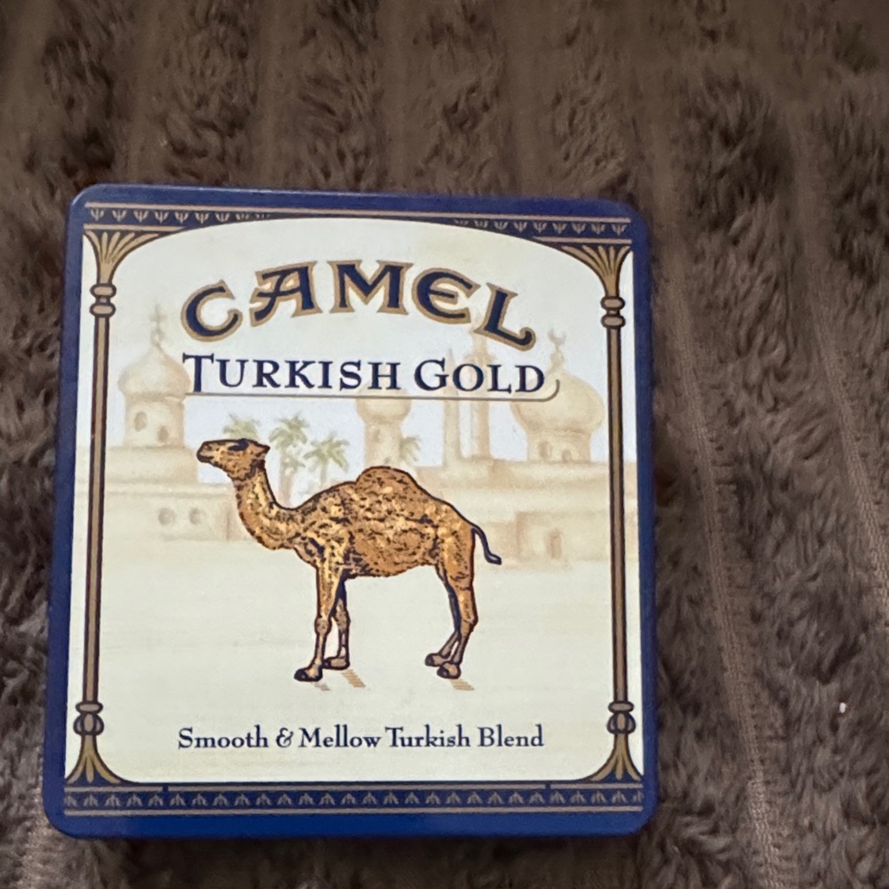 Camel Turkish Gold Tin with Camel Design 3.5”